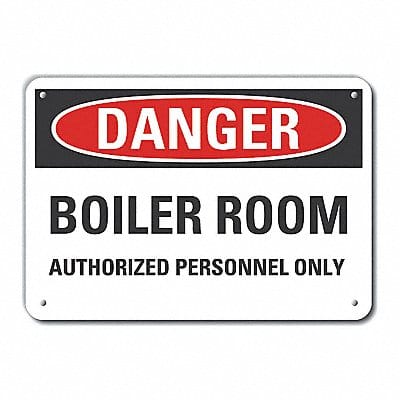 Auth Personnel Danger Sign 10x14in Alum