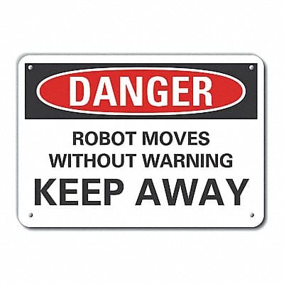 Alum Robot Area Danger Sign 7x10in Alum