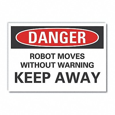 Robot Area Danger Lbl 10x14in Polyester