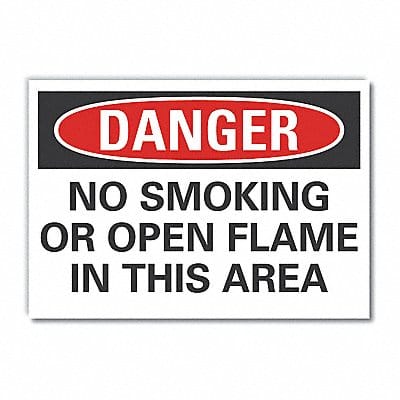 No Smoking Danger Rflct Label 7inx10in