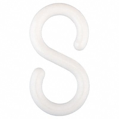 E1241 S-Hook 3 in White Acetal PK10