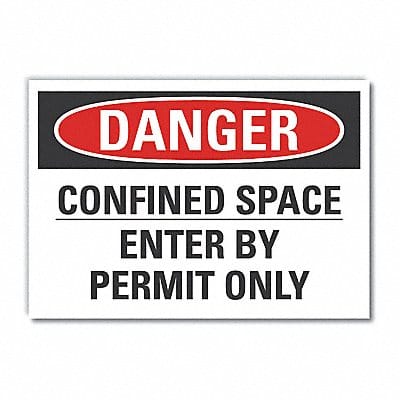 Confined Space Danger Rflctv Lbl 3.5x5in