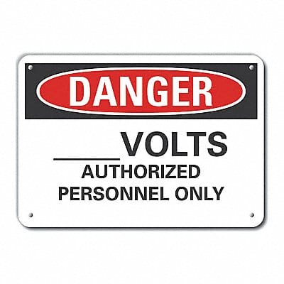 Rflct Voltage Danger Sign 10x14in Alum