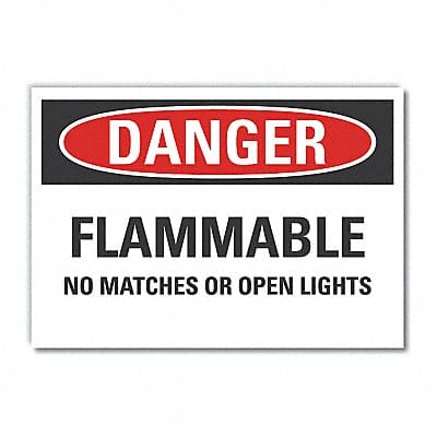 Flammabl Mtrl Danger Lbl 10x14in Polyest