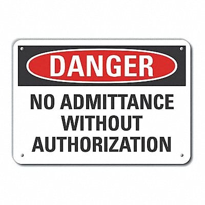 Rflct No Admittance Danger Sign 7x10in