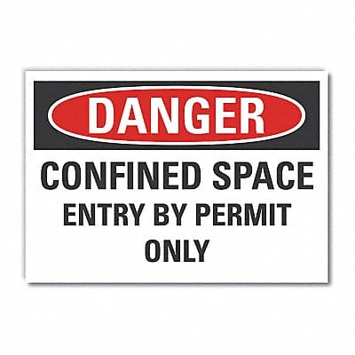 Confined Space DangerLbl 10x14in Polyest