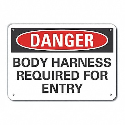 Rflct Body Harness Danger Sign 10x14in