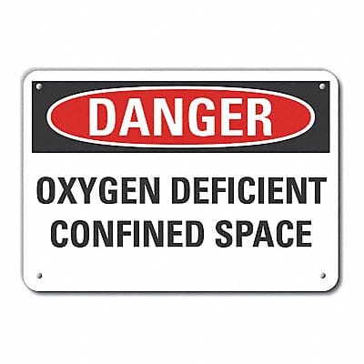 Rflct Confined Space Danger Sign 7x10in