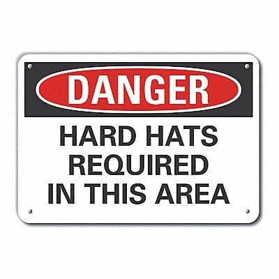 Rflct Hard Hat Danger Sign 7x10in Alum