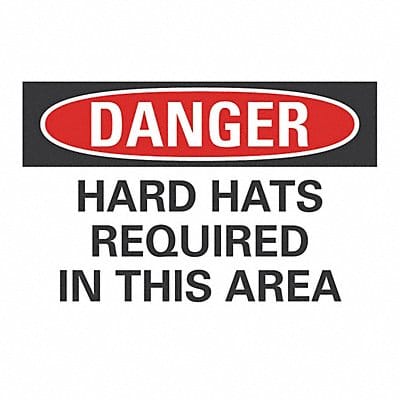 Hard Hat Danger Rflct Label 10inx14in