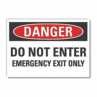 Emergency Exit Danger Label 3 1/2x5in