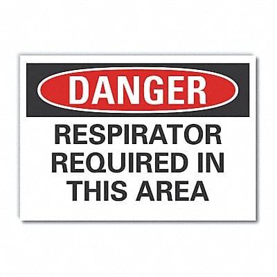 Respirator Required Danger Label 3.5x5in