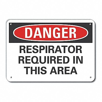 Rflct Respirator Rqrd Dangr Sign 10x14in