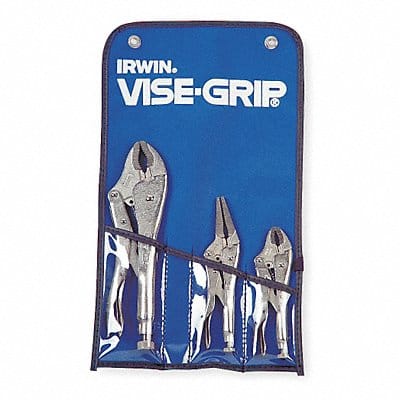 Locking Plier Sets Plain Grip 3 Pcs