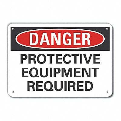 Rflct PPE Danger Sign 10x14in Aluminum