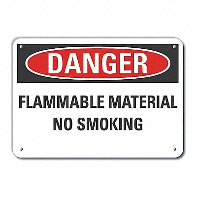 Alum Flammable Mtrl Danger Sign 7x10in