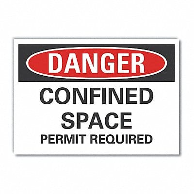 Confined Space DangerLbl 10x14in Polyest