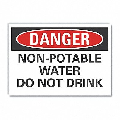 Potable Water Danger Labl 7x10in Polyest