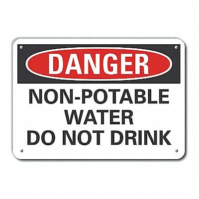 Rflctv Potable Water Danger Sign 10x14in