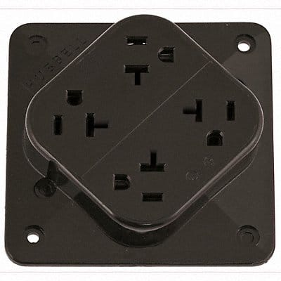 Receptacle Brown 20 A 2P3W Back 1PK