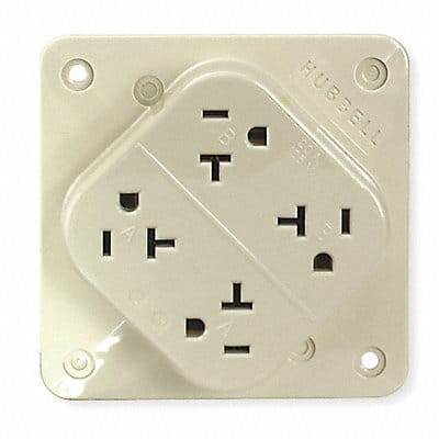 Receptacle Ivory 20 A 2P3W Back 1PK