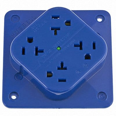 Receptacle Blue 20 A 2P3W Back 1PK