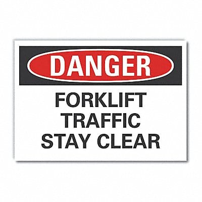 Lift Truck Trfc Danger RflctvLbl 10x14in