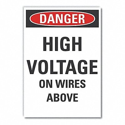 High Voltage Danger Labl 5x3.5in Polyest