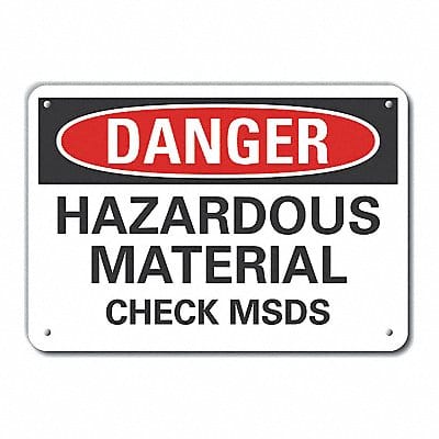 Alum Hazardous Mtrl Danger Sign 7x10in