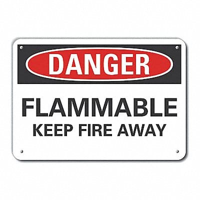 Flammable Mtrl Danger Sign 10x14in Alum