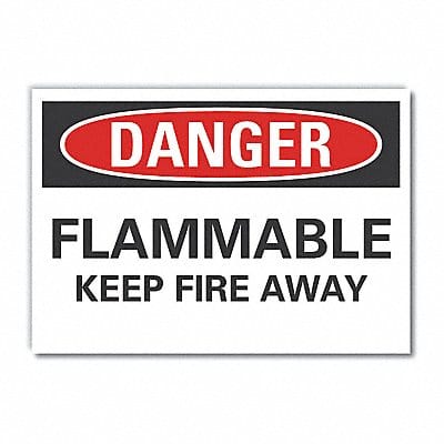 Flammable Mtrl Danger Labl 5x7in Polyest