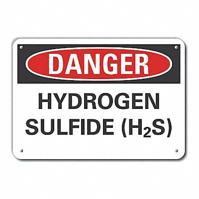 Hydrogen Sulfide Danger Sign 10x14in Alu