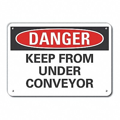 Rflct Conveyor Safty Danger Sign 10x14in