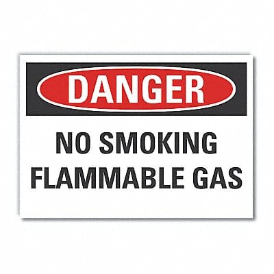 No Smoking Danger Lbl 7x10in Polyester