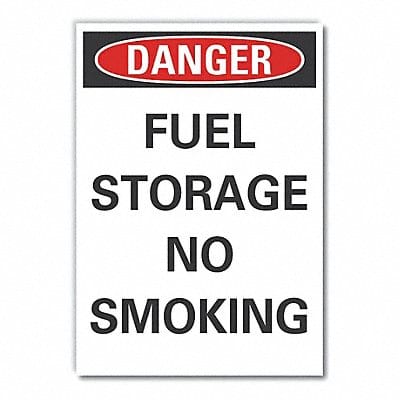 No Smoking Danger Rflct Label 10inx7in