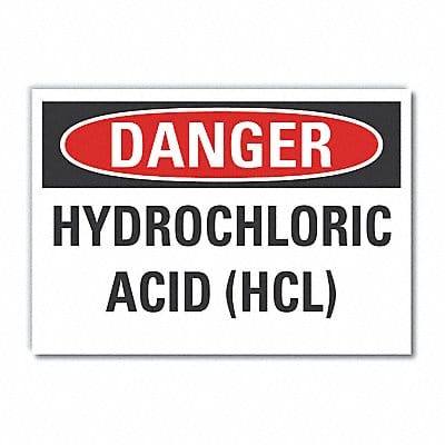 HCL Acid Danger Lbl 3.5x5in Polyester