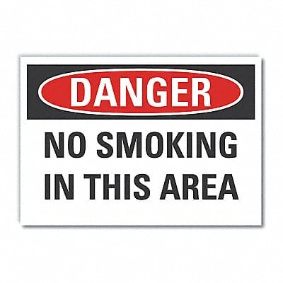 No Smoking Danger Rflctv Label 3.5inx5in