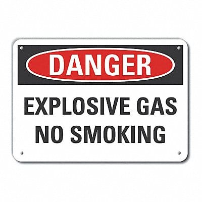 Alum No Smoking Danger Sign 7x10in Alum