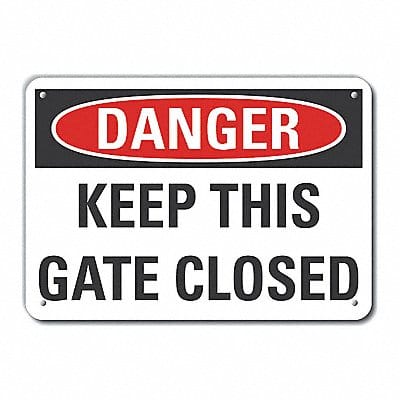 Alum Gate Operation Danger Sign 10x14in