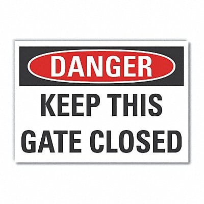 Gate Operation Danger Rflct Lbl 10x14in