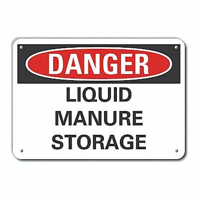 Alum Liquid Manure Danger Sign 10x14in