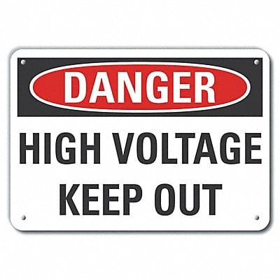 Alum High Voltage Danger Sign 7x10in