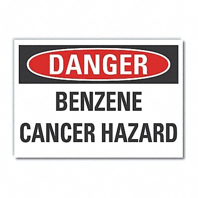 Benzene Danger Label 7inx10in Polyester