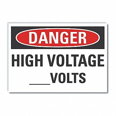 High Voltage Danger Label 7x10in Polyest