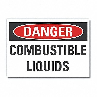 Combust Liquid Danger Rflctv Lbl 10x14in