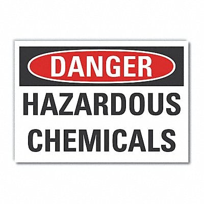 Hzrdous Chem Danger Lbl 3.5x5in Polyest