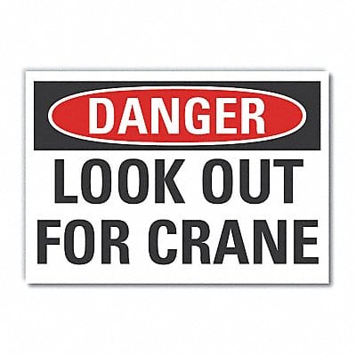 Crane Hoists Danger Lbl 7x10in Polyest