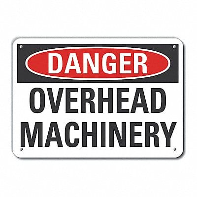 Alum Overhead Hazard Danger Sign 10x14in