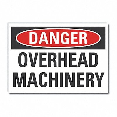 Overhead Hazard Danger Lbl 5x7in