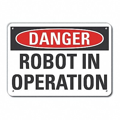 Alum Robot Area Danger Sign 10x14in Alum